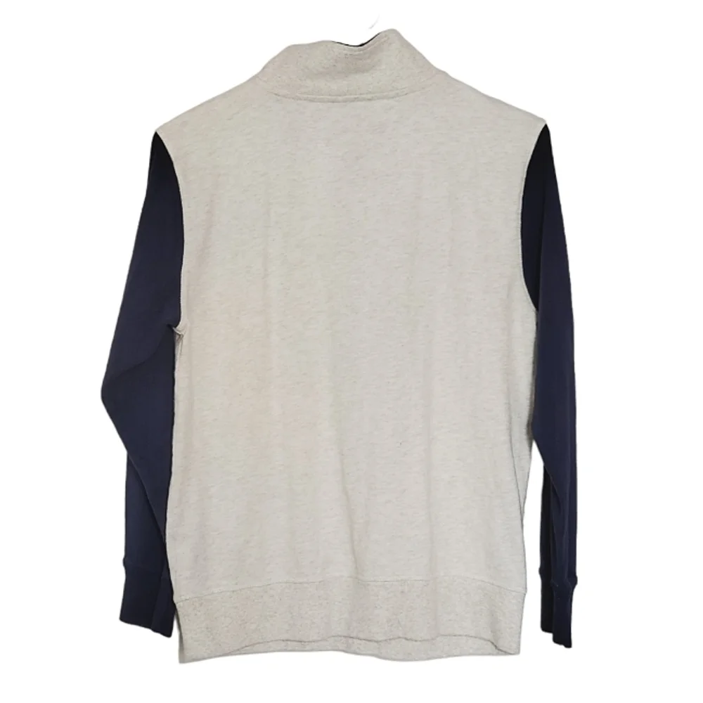 Tommy Hilfiger Boys 1/4 Zip Pullover Off White Blue Size L (16/18)